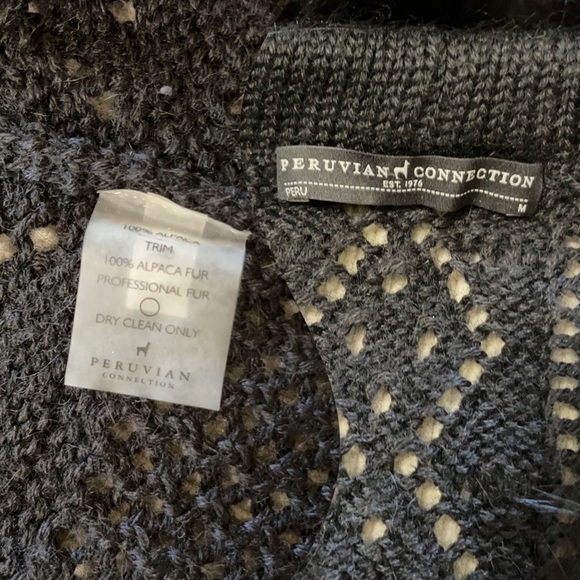 PERUVIAN Connection Black Dacha Alpaca Cardigan. Size M. P/72/A822 - Picture 14 of 14